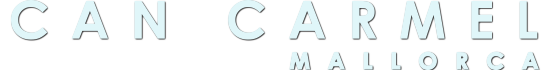 logo Can Carmel mallorca color azul cielo